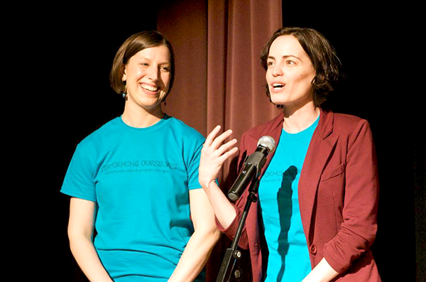 Performing Ourselves co-founders Mariah LeFeber & Kate Corby thank the audience, performers and teachers at the annual dance recital.